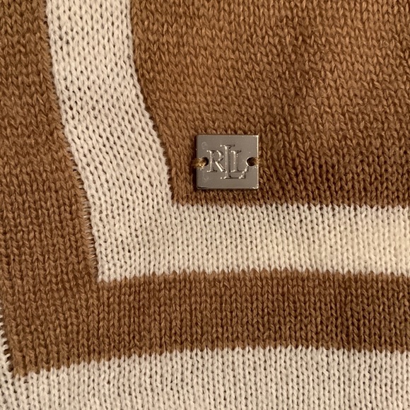 Lauren Ralph Lauren Jetsetter Cape Camel/Ivory One Size Wrap - Picture 7 of 7